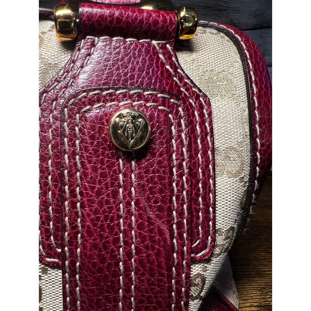 Gucci Aviatrix Monogram Medium Boston Bag - Bordeaux - Picture 10 of 15